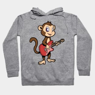 Cartoon monkey playing electric guitar Hoodie